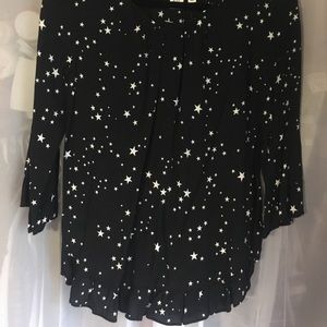 Star ruffle 3/4 blouse